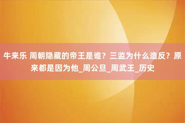 牛来乐 周朝隐藏的帝王是谁？三监为什么造反？原来都是因为他_周公旦_周武王_历史